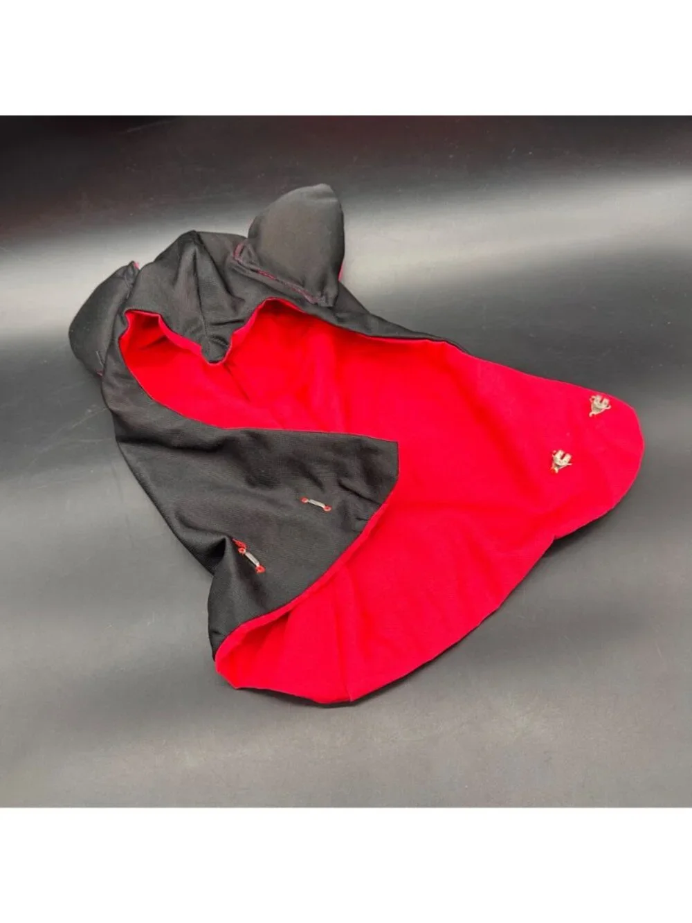 Vintage Kids Bat Costume 1970s Halloween Handmade Black Red Small/Medium READ